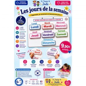 Fiche pour apprendre et associer les jours de la semaine, enfants autistes