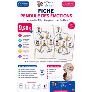 Fiche pendule des émotions pour identifier et exprimer ses émotions, enfants autistes
